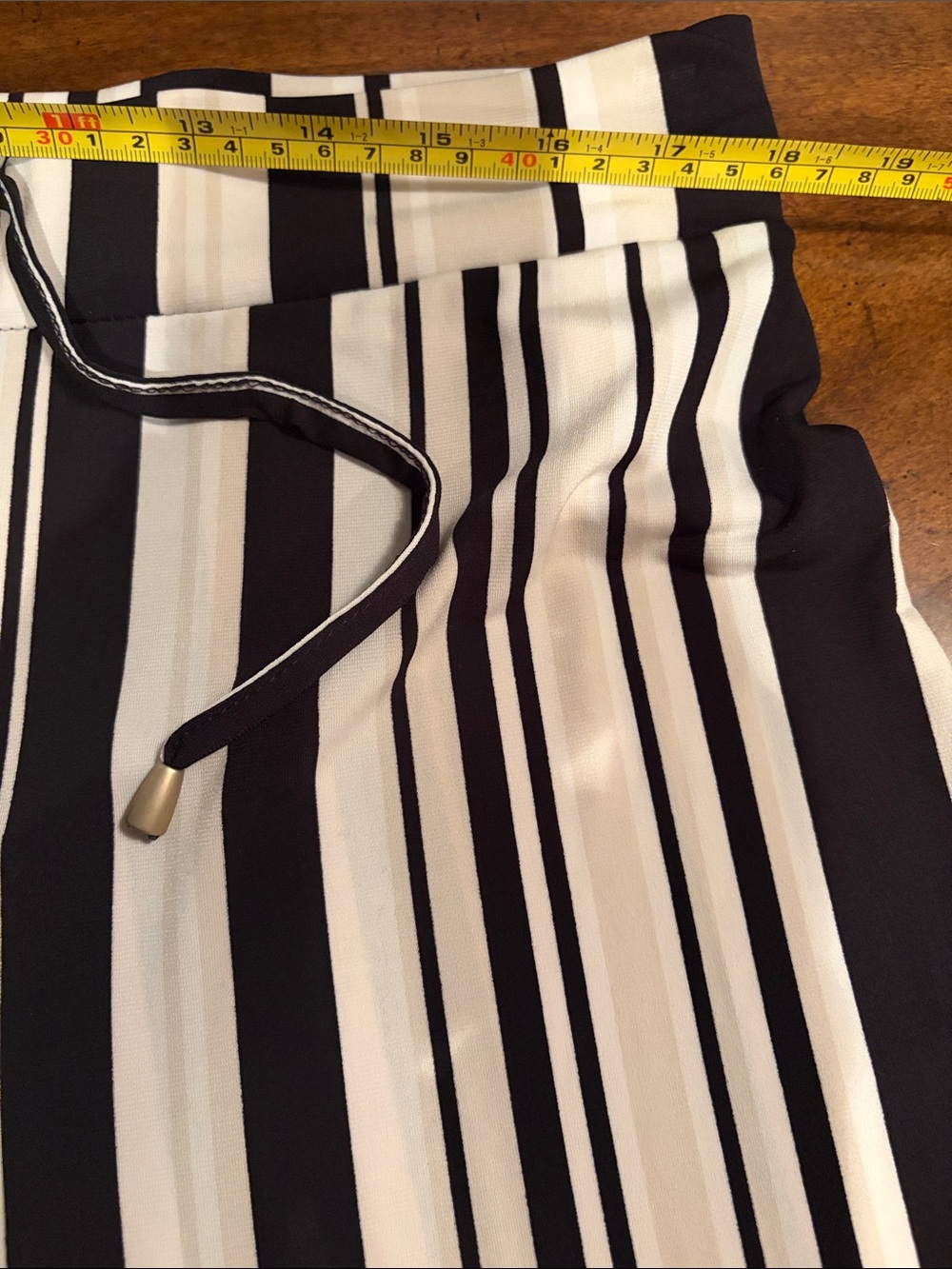 Jones New York Black White Striped Wide Leg Cropped Pants XL - Picture 4 of 7